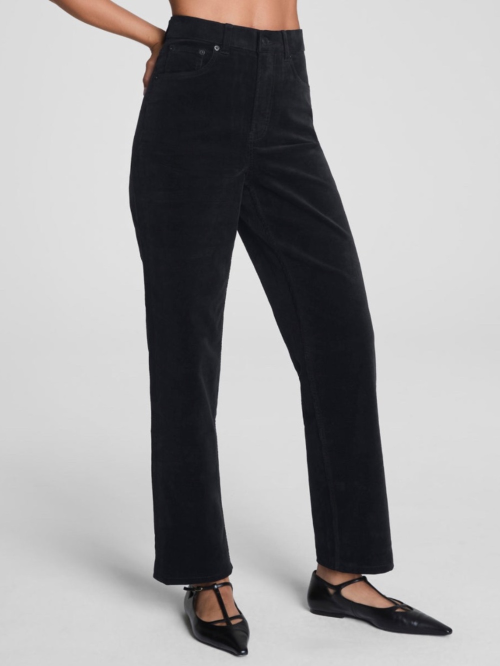NWT SPANX SPANXshape Authentic 360 Corduroy 90's Straight Leg Jeans Large Petite